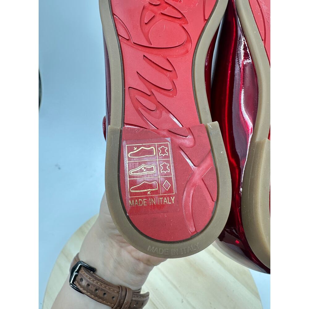 Christian Louboutin Melodie Girls Ballerina Flats Shoes 30 - 13 Red Holidays - Picture 8 of 10